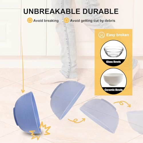 Image of Rubtlamp Wheat Straw Plates and Bowls sets, Reusable Plastic Plate Set for 4, Kitchen Wheat Straw Dinnerware Sets (Spring Four Colors) Include Dinner Platos, Dessert Platos, Cereal Bowls, Cups