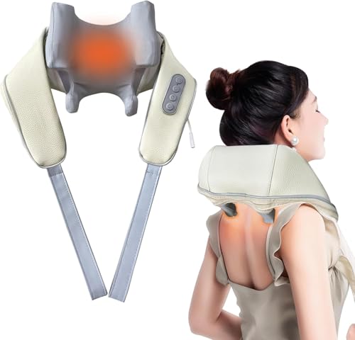 Valentines Gifts for Her Him Neck Massager for Pain Relief Deep Tissue - Shoulder and Back Massage with Heat, Shiatsu Electric 4D Kneading Massager - Ideal Gifts for Women/Men