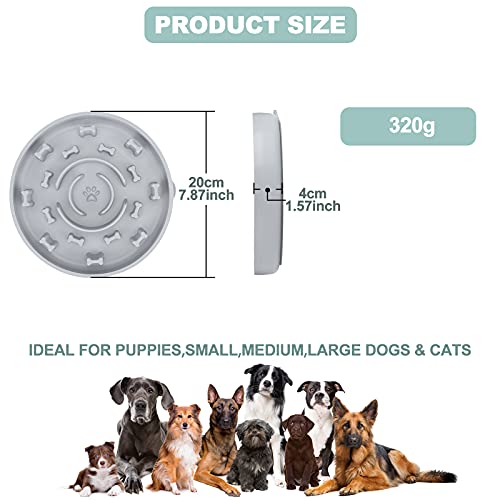 Silicone Slow Feeder Dog Bowl With Suction Cups Pet Busy Bowl For Dogs & Cats - Iq Treat Bowl Obesity Stop Dogs Dish Dog Licking Bowl Anxiety Relief Dog Cat Lick Training Licking Dish For Food (Large) #TOP1