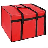 Pizza-Liefertasche mit großer Kapazität mit Isolierung für Temperaturkontrolle und wasserdichtem Material zum Schutz (rot 50 x 50 x 35,5 cm)