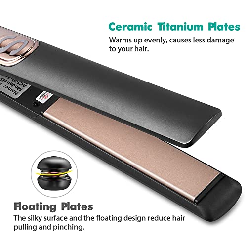 Hair Straightener Flat Iron With Negative Ions, Mayeec 2 In 1 Hair Straightening And Curling Iron, Wide Heating Plates With Tourmaline Ceramic Coating Ensure Less Frizz, Lcd Display, 280-450°F #TOP1