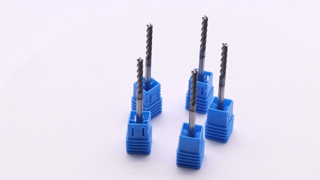 Image of 4 Flute Solid Carbide Long Square End Mill(5Pcs 1 /8 inch), AlTiN Coated | 35 Helix, 1 /8 inch Cutting Dia, 1 /8 inch Shank Dia, 3 /4 inch LOC, 2-1 /4 inch OAL For Milling Alloy Steel, Hardened Steel, Iron, Copper