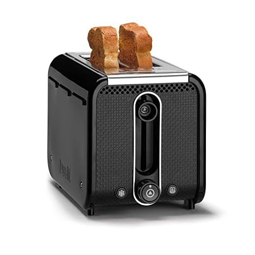 Dualit 2 Slice Studio Toaster | Black with Polished Trim | Reheat and Defrost Settings – Multiple levels of Browning Control | Matching Studio Kettle Available | 26410