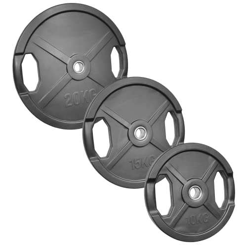 POWER-XTREME Hantelscheibe | Gewichtsscheibe, 30/31mm, gummiert, mit...