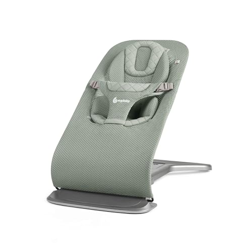 3-in-1 Evolve Bouncer Mesh Sdraietta ergonomica per neonati dalla nascita ai più piccoli Altalena traspirante con inserto per 2.5 kg - 13.2 kg Sage verde