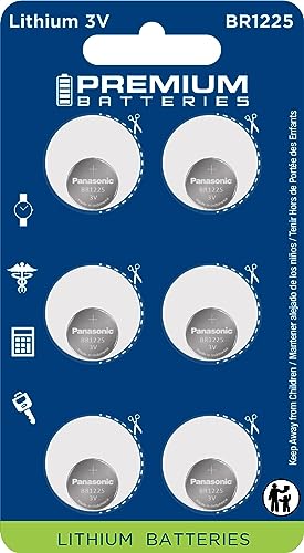 Premium Panasonic BR1225 Lithium 3V Coin Cell - Japanese Engineered High Capacity Batteries (6 Pack)