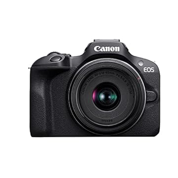 Canon EOS R100 RF-S18-45mm F4.5-6.3 é STM e RF-S55-210mm F5-7.1 é kit de lentes STM, câmera sem espelho, montagem RF, 24,1 MP, gravação contínua, vídeo Full HD, 4K, leve, Wi-Fi, criação de conteúdo