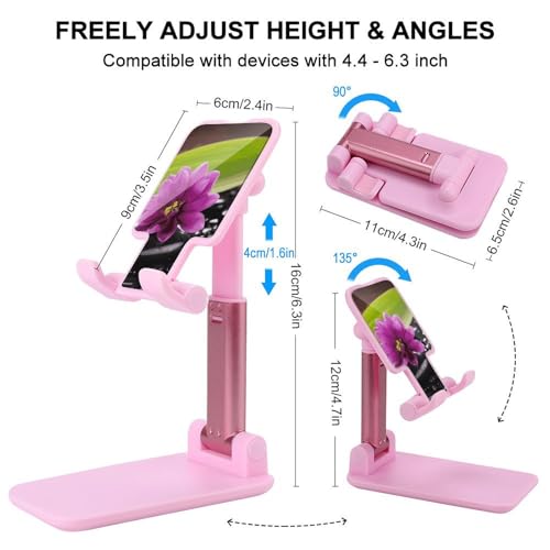 Support téléphone de bureau réglable au design fleur violette unique - 2