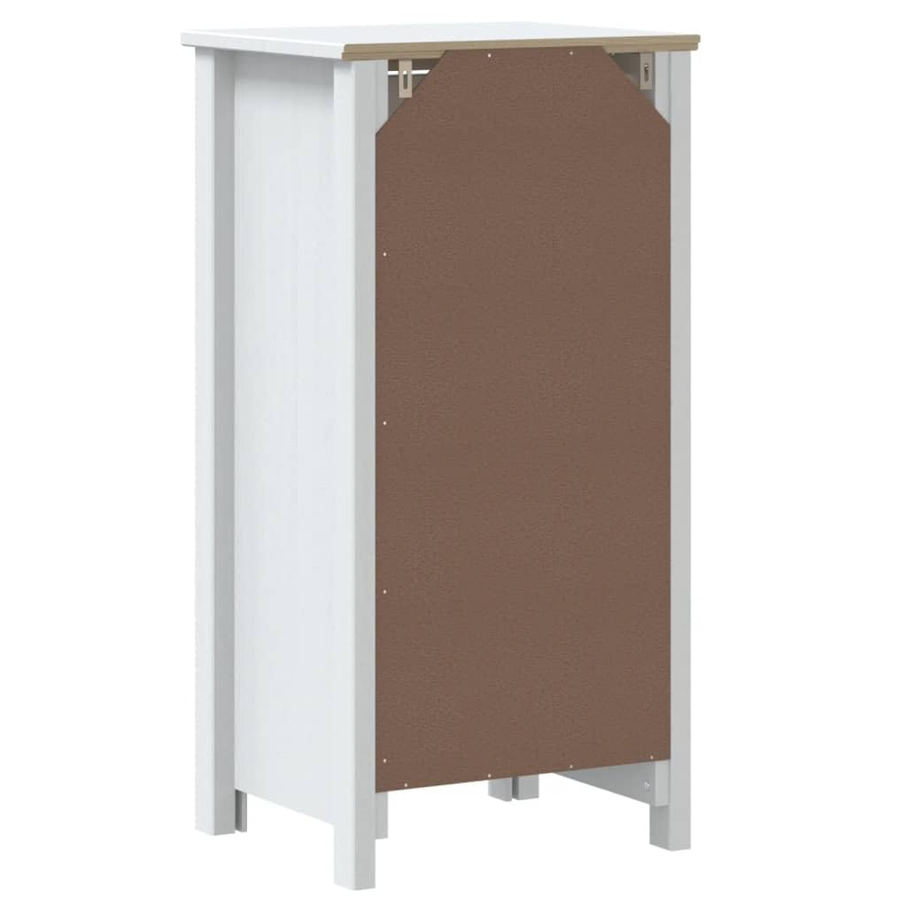 Szafka łazienkowa Berg biała 40 x 34 x 80 cm z litego drewna sosnowego, z szufladą i drzwiami, meble łazienkowe zapewniają więcej miejsca do przechowywania