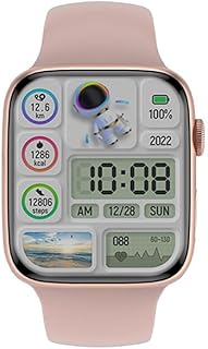 ساعة ذكية DT NO.1 سلسلة 7 مقاس 45 ملم مع إشعارات المكالمات واستقبال وقراءة الرسائل من بيمين، وردي ذهبي