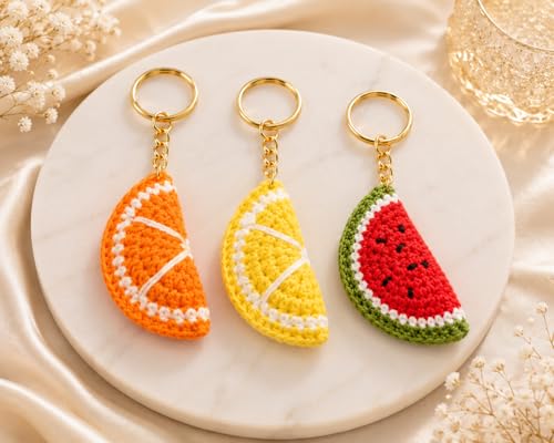 Image of Handmade Crochet Sunflower Keychain for Women & Girls, Cute Yellow Flower Key Ring Charm, Soft Yarn Knitted Gift, Bag Charm, Car Key Holder, Aesthetic Handmade Floral Accessory