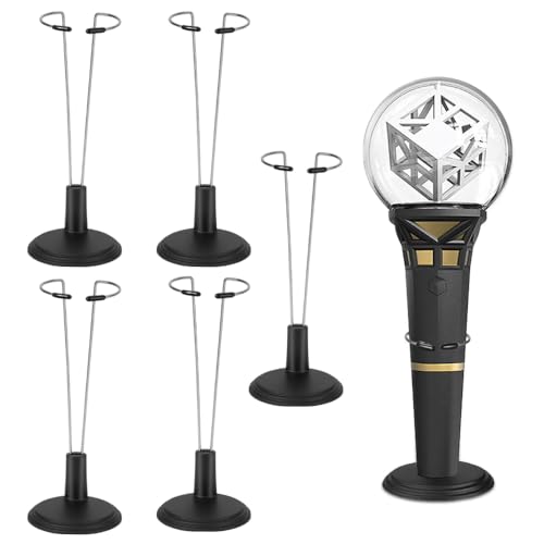 5 Pack Kpop Lightstick Stand, Holder for Official Lightsticks, Complicable with Stray Kids/Enhypen/Ateez/Twice Lightsticks, Display Stand Compatible with Kpop(Black)