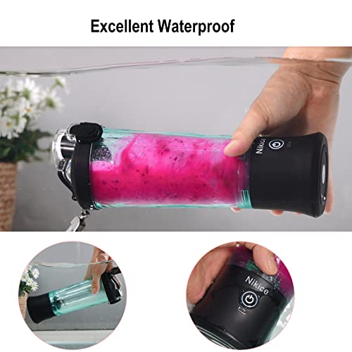 Portable Blender, Personal Blender for Shakes and Smoothies, 20 Oz BPA Free Cup, Waterproof Blender with USB Rechargeable can crushes ice (Black) - Image 6