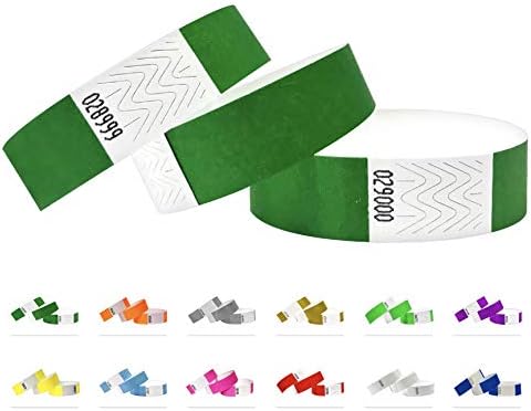 Tyvek Wristbands - 500 Pack - 3/4" Tyvek Wristbands for Events (Kelly Green, 500 Pack)