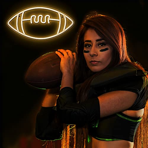 Image of Lumoonosity Football Neon Sign - Football Neon Light for Boys' /Teens' Bedroom, Game Room, Bar, Wall, Football Room Decor - Football Led Signs for Fans - Cool Sports Decor Signs - 15.8 x 8.3-inch
