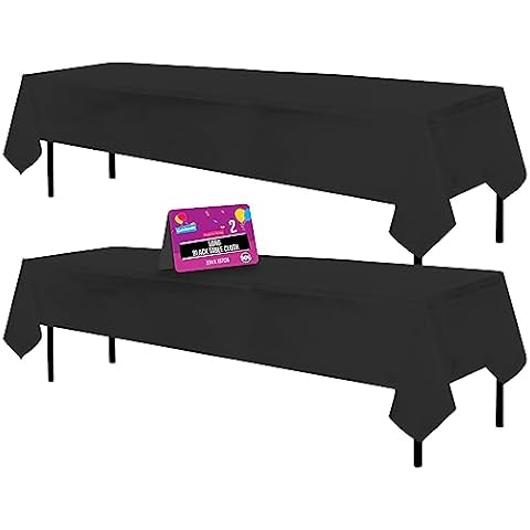 SOL Heavy Duty Black Table Cloths for Parties Cover