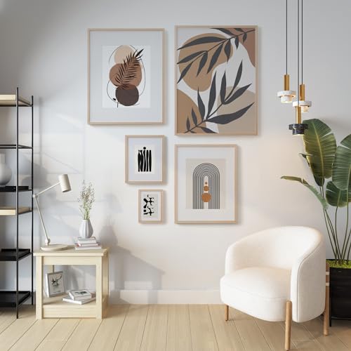 TONES FRAME DESIGN A2 Photo Frame 4 Pack, 42 x 59.4 cm, Wooden Picture Frames with Oak Veneer, Shatter-Resistant Plexiglass, Wall Frames for Portrait or Landscape, Posters, Prints, Artwork - Image 6