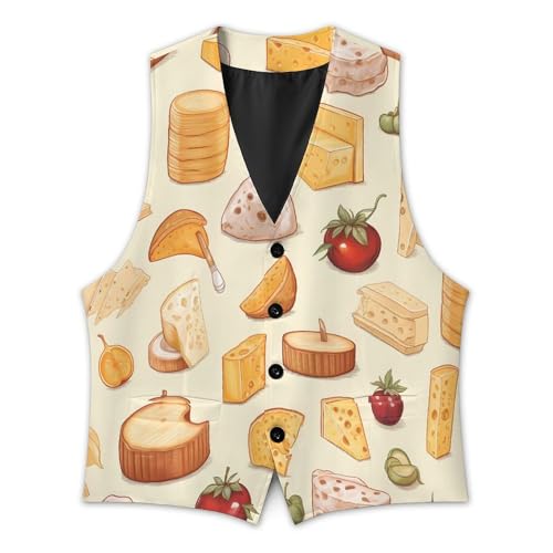 Cheese Men's Suit Vest Casual Business Slim Fit Waistcoat Vests for Tuxedo3
