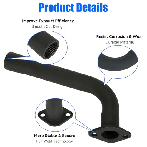 Image of YOXUFA Exhaust Header Pipe Muffler Replacement for Predator 212 196cc 224cc 6.5hp Coleman CT200U CT200U-EX BT200X Baja Warrior MB200 GX160 GX200 Hammerhead Mini Bike Go Kart Part with Heat Shield Tape