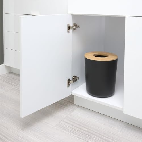 Caneca de basura redonda pequeña iDesign mate negra pack x2 miniatura 5