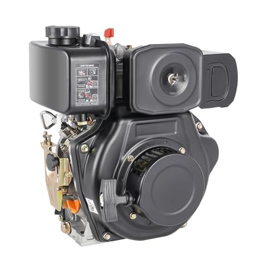 PIAOCAIYIN Diesel Engine, 247cc 4 Stroke 5hp Diesel Motor, Single Cylinder Air-Cooled Motor Hand Start, 4-Strokes Gas Engine, Go Kart Engine, 3600r/Min, for Go Kart Mini Bike
