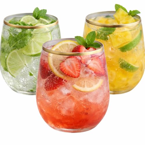 48 piece Stemless Unbreakable Crystal Clear Plastic...