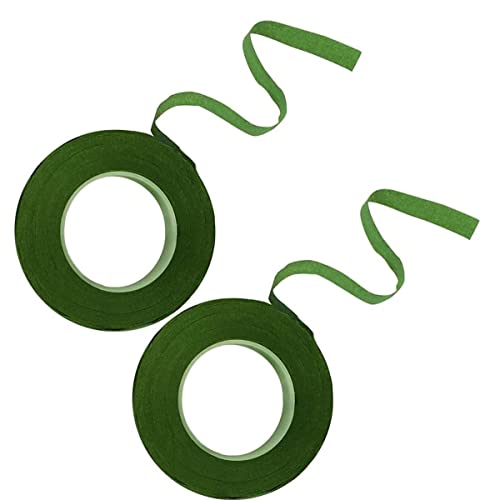 JINJUMEI 2 Rollos Cinta Floral Verde Cinta de Tallo Stem Tape Adhesivos de Flores Cinta de Florista Autoadhesiva Cinta de Envoltura de Tallo Floral para Bouquet Flores DIY Arte Artesanal Cover