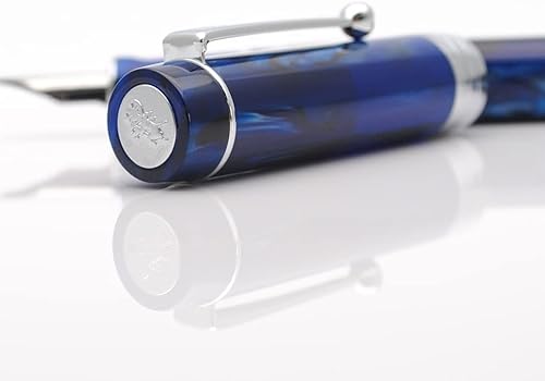 Miniatura 2 de JINHAO 100 - Pluma estilográfica con convertidor de tinta (punta media de 0.028 in, azul galaxia con clip plateado)