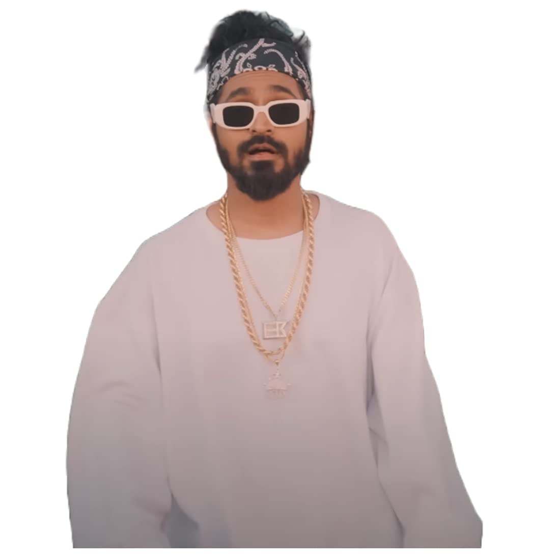 Wizara Mc Stan Trendy/emiway Bantai Retro Driving Rectanglular Unisex Goggles For Men And Women Vintage Sunlgasses Square Frame Uv400 Protection With Black Lens-eyewear For Boys & Girls(white/black)