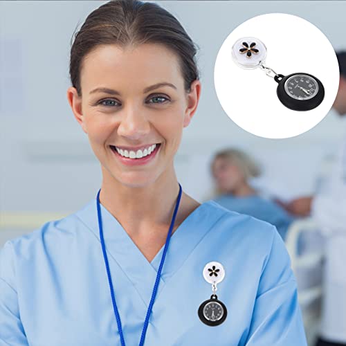 Montre d'infirmière rétractable blanche anti-perte pour bouses médicales