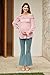 OUGES Women's Maternity Tops Shirts Blouse Off The Shoulder Maternity Clothes Puff Long Sleeve Cotton Blend Stretchy Ruffle Smocked Going Out Elegant Fall Fashion 2025(Pink,XL)
