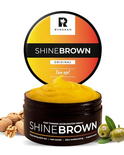 BYROKKO Shine Brown Tanning Accelerator 210ml - Fast Bronzing Sunbed Cream and Outdoor Tan Enhancer - Deep Natural Glow with Oil-Rich Water-Resistant and Hydrating Formula