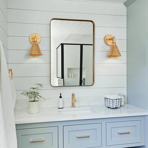 Image of classy leaves Gold Wall Sconce, Antique Farmhouse Sconces Wall Lighting, Modern Brass Wall Sconces for Bathroom, Bedrooms, Living Room, Kitchen