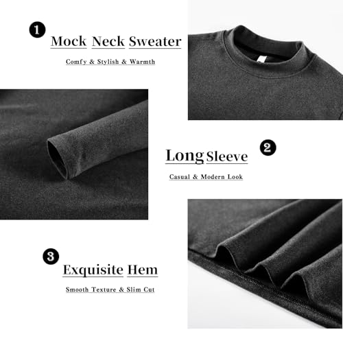 Mens Thermal T-Shirt Fashion Mock Turtleneck Pullover Top Autumn Long Sleeve Soft Lightweight Athletic Undershirts3