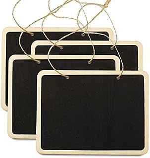 aupawdy 4 Pack Mini Chalkboard Easel Chalk Board SignHanging Blackboard Sign for Wedding Birthday Party Shop Bar,Home, School and Office, Chalkboard with Wood Frame
