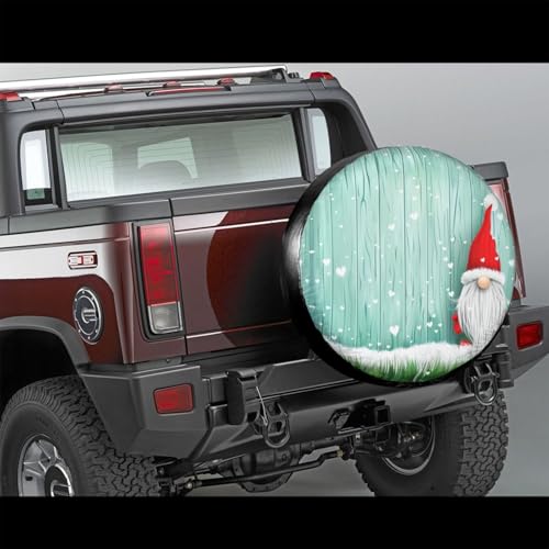 Image of Cute Gnome Snowflakes Spare Tire Cover for Rv Trailer Camper- Cute Xmas Winter Waterproof Wheel Protectors Cover Universal Fit for Truck SUV Travel New Year Outdoor-14 inch