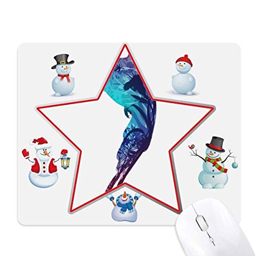 Tapis de souris oiseaux colorés et bonhomme de neige pour bureau