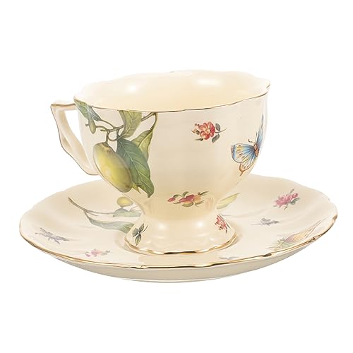 Mobestech Tasses à Cappuccino Tasse à Café Céramique Tasse à Lait Avec Soucoupe Lot De Tasses à Café Avec Soucoupes