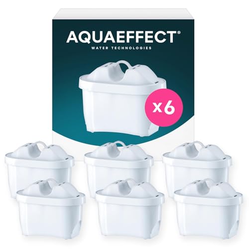 Aquaeffect Cartouche pour Carafe Filtrante Compatible avec Brita - Filtre en Lot de 6