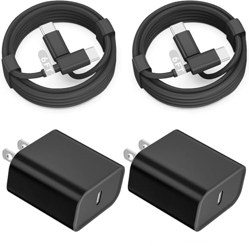 Fast iPad Charger,iPad Charger Fast Charging 2Pack Wall Chargers Plug Adapter and Type C USB C to C Cable Cord 6ft Type C to C for iPad Pro 12.9,Pro 11 inch,iPad Air 5th/4th,Mini 6,i-Pad 10(Black)