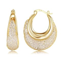 24mm 14K Gold CZ Hoop