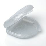 coole Prothesendose, Knirscherschienen- oder Zahnspangendose (glitzersilber)