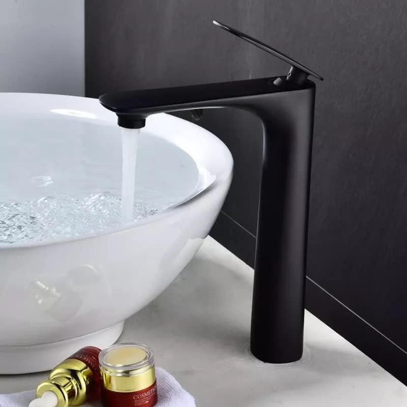 Image of Marcoware Brass Heavy Duty Single Lever Basin Mixer with Hot & Cold Connection Pipes (Black)