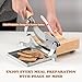 Moongiantgo Biltong Slicer Chinese Medicine Radiused Beef Jerky Cutter with Handguard, 0-0.5’’ Adjustable Thickness, Wooden Base Herb Root Cutting Machine for Ginseng Antler Gastrodiae Maca Ganoderma