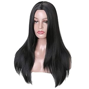 BLUSHIA Natural looking full head long straight middle partition heat resistant wigs for Women/Girls 8 41ehzP7cYHL. SL500 . SS300
