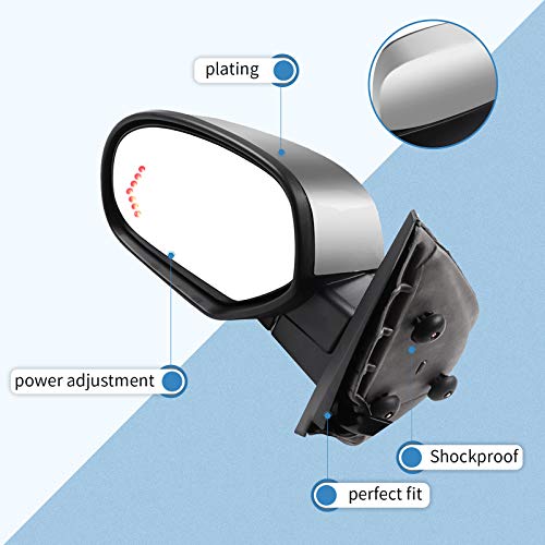Eccpp Left Driver Side Mirror Towing Chrome Mirror Replacement Fit For 2007-2013 For Chevy Avalanche Silverado Suburban Tahoe For Gmc Sierra Yukon Power Heated Turn Signal Gm1320435 #TOP5