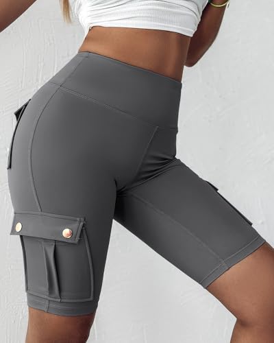 ​​Womens Tummy Control Butt Lifting Active Pants with Flap Pocket High Waist Stretchy Cargo Summer Causal Daily Yoga Workout2