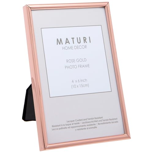 Maturi Rose Gold Coloured Photo Frame - Thin Edge, 4 x 6-inch (10 x 15cm)