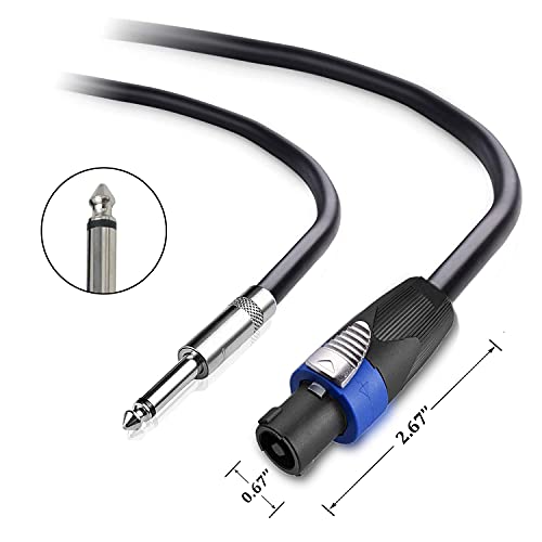 Itsrock 2 Pack 15Ft Speakon To 1/4 Inch Male Speaker Cable, 15 Feet 6.35Mm Stereo Audio Connection Cord, 12 Gauge Awg Wire #TOP1