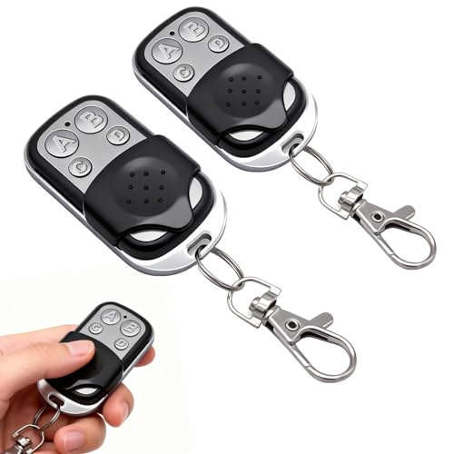 2 Pezzi Telecomando Cancello Universali 433,92 MHz, Telecomando per Cancelli Porta Garage, Solo Codice Fisso, Compatibili con Sistemi Duplicabili per Porte, Luci, Allarmi per Auto Sistemi di Sicurezza